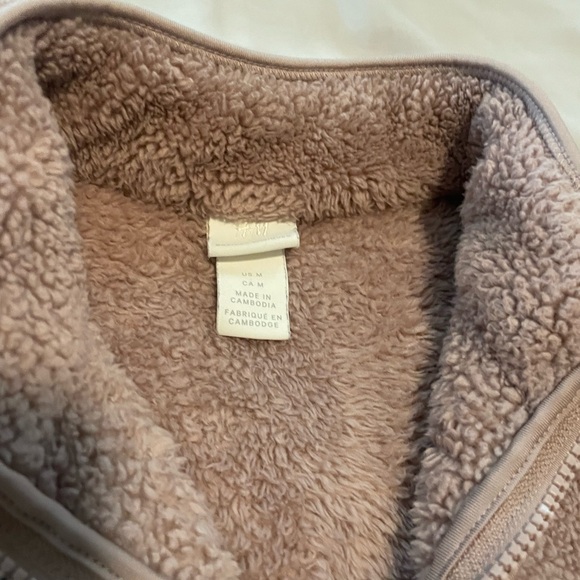 H&M Cozy Mauve Quarter-Zip Fleece Plush Pullover Size M - Picture 4 of 5